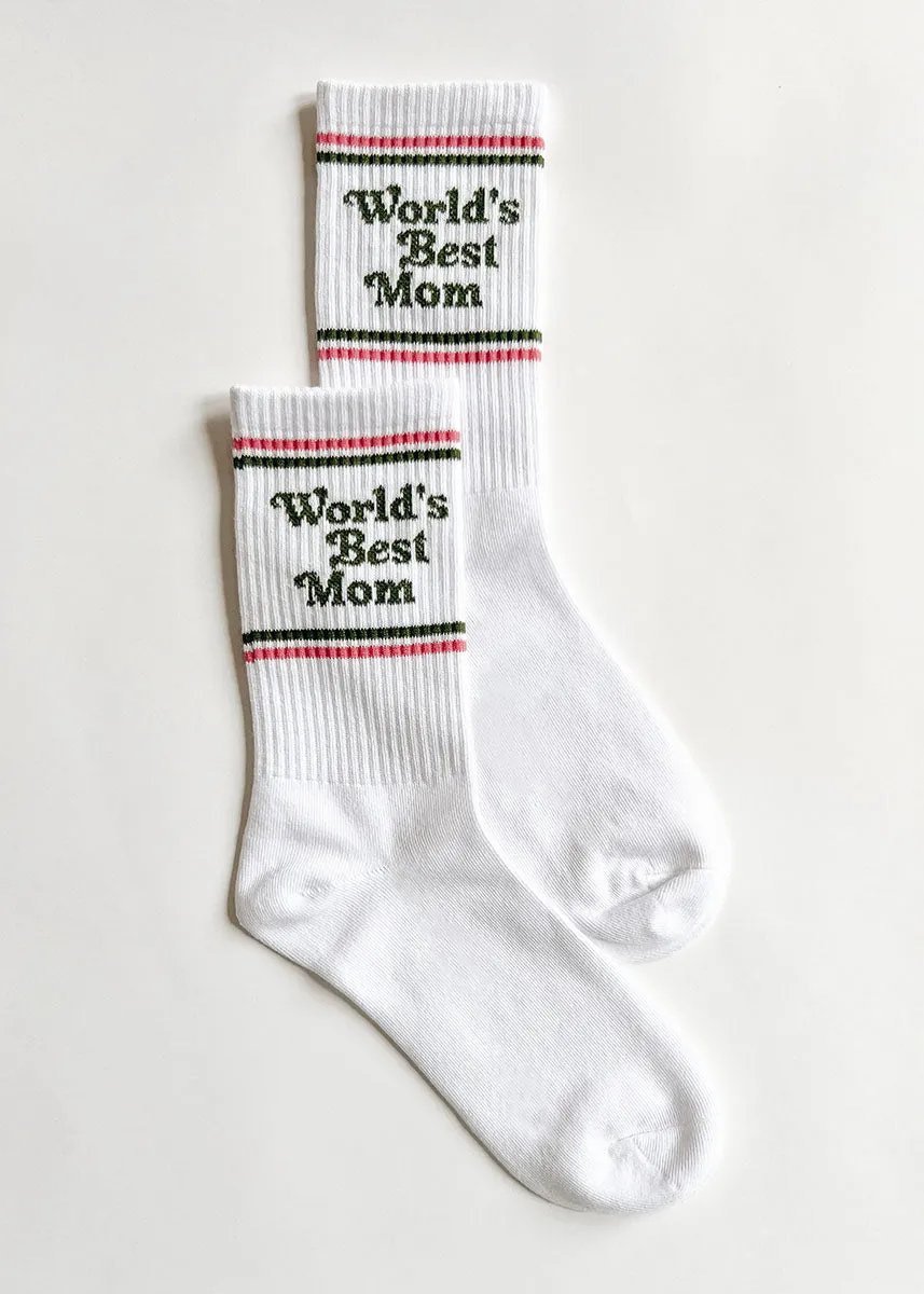 World's Best Mom Long Crew Socks