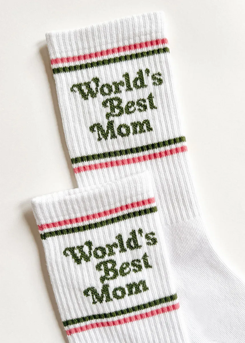 World's Best Mom Long Crew Socks